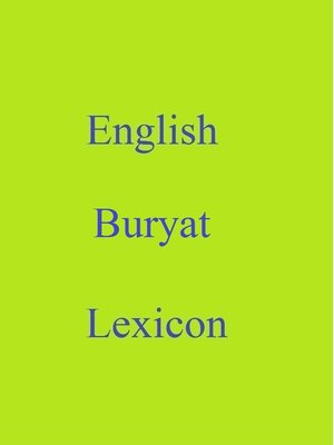cover image of English Buryat Lexicon